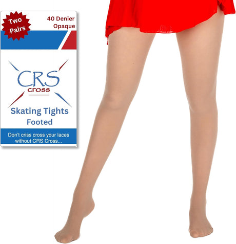 CRS Cross Skating Tights (2 Pair) Footed Tights 40 Denier