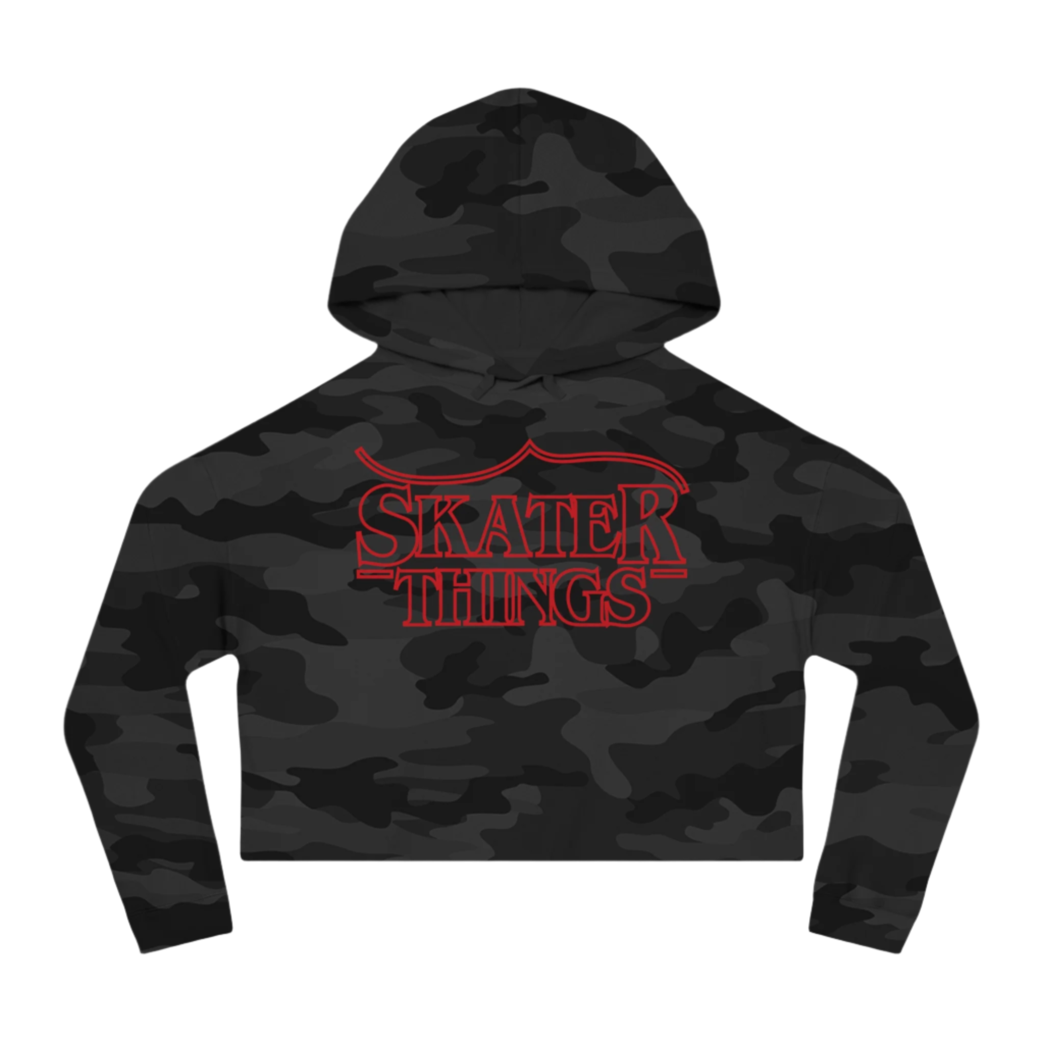 Skater Things Cropped Hooded Sweatshirt - Adults Skate Too LLC