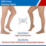 CRS Cross Skating Tights (2 Pair) Footed Tights 40 Denier - Adults Skate Too LLC