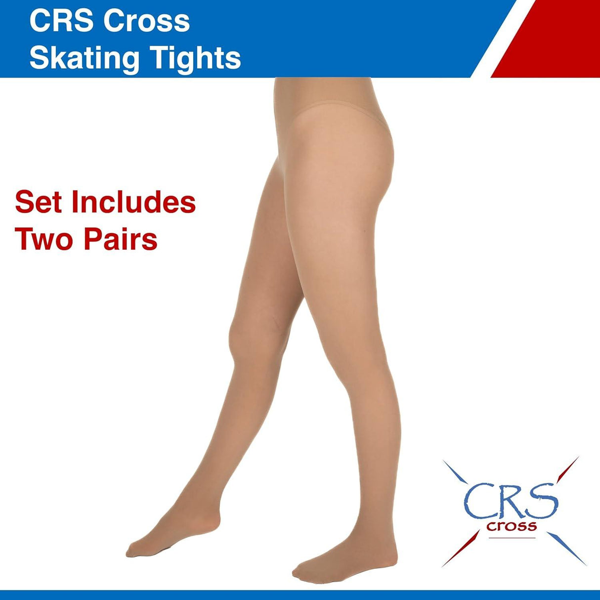 CRS Cross Skating Tights (2 Pair) Footed Tights 40 Denier - Adults Skate Too LLC