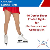 CRS Cross Skating Tights (2 Pair) Footed Tights 40 Denier - Adults Skate Too LLC