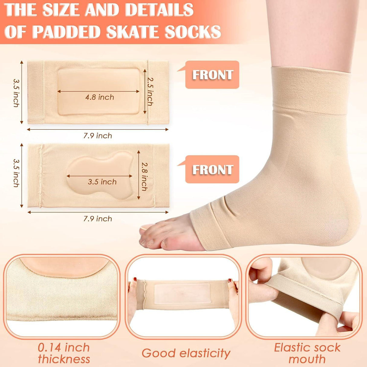 Padded Skate Ankle Protector Sleeve Pad for Boots, Skates, Etc