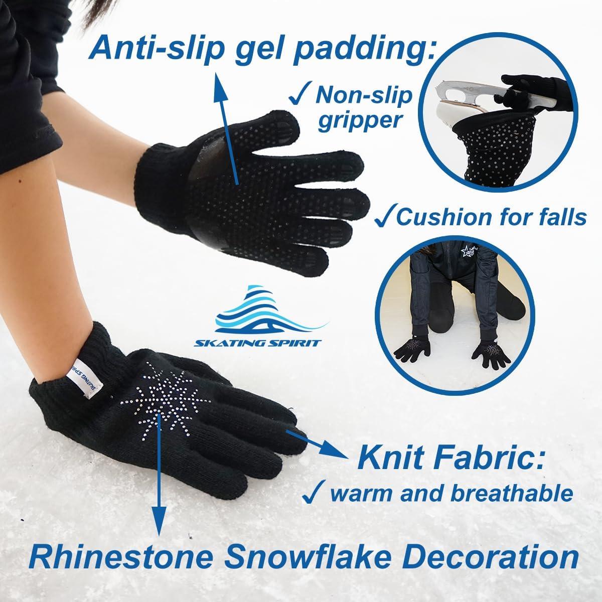 SkatingSpirit Gel Padded Ice Skating Gloves - Adults Skate Too LLC