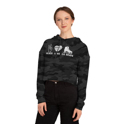 Peace Love Skate Cropped Hooded Sweatshirt - Adults Skate Too LLC