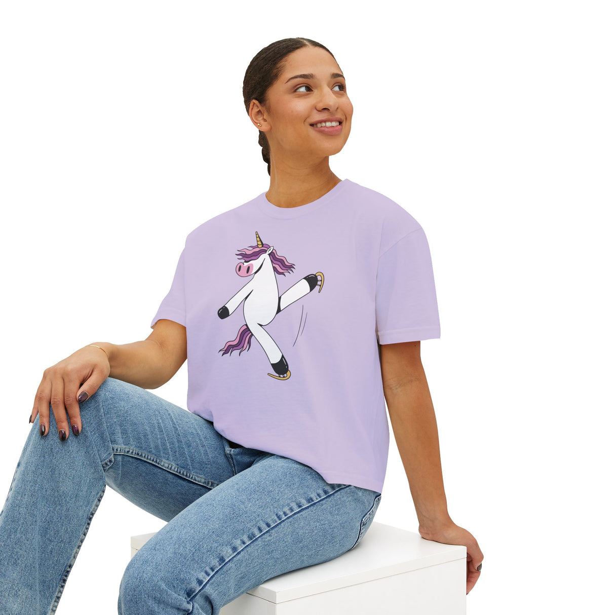 Skating Unicorn Women's Boxy Tee