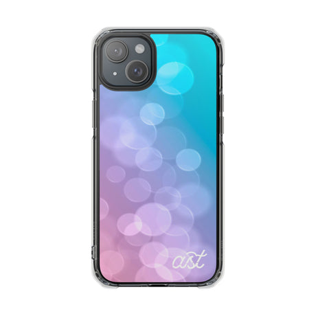 Magnetic Clear Impact Cases - Colorful Bokeh Design for Protection & Style
