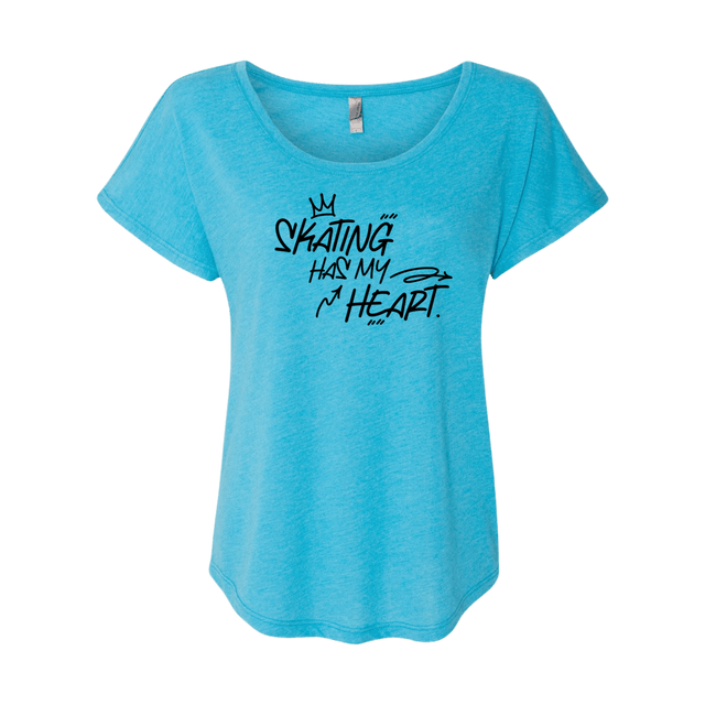 Skating Has My Heart Dolman Tee - Adults Skate Too LLC