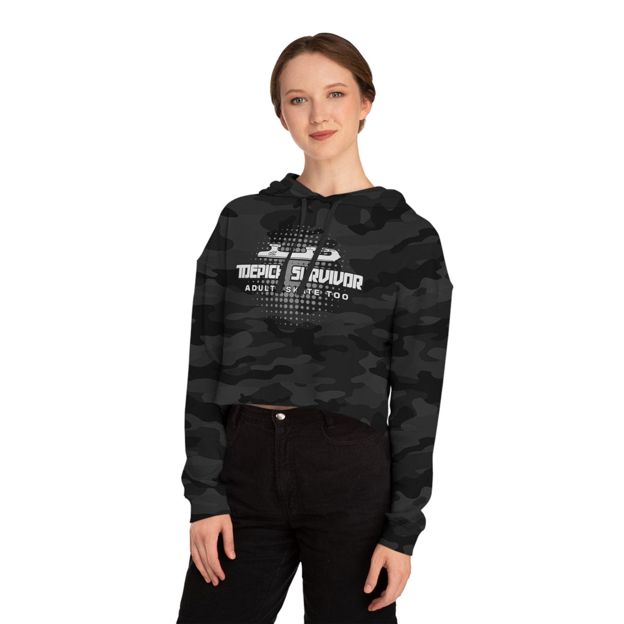 Toepick Survivor Women’s Cropped Hooded Sweatshirt - Adults Skate Too LLC