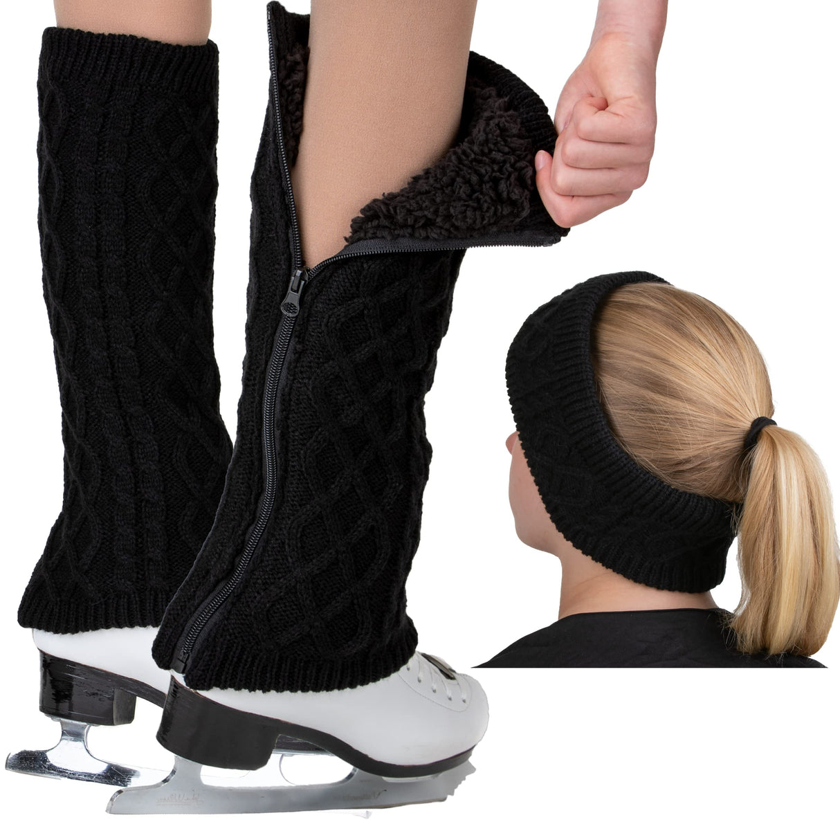 CRS Cross Zipper Leg Warmers and Headband