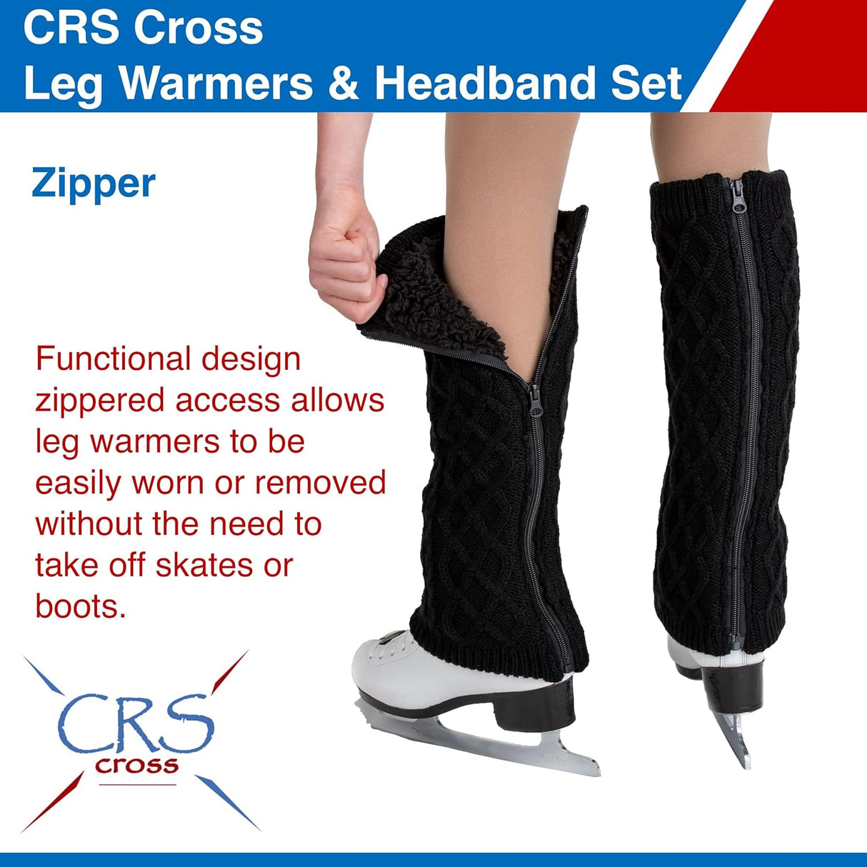 CRS Cross Zipper Leg Warmers and Headband