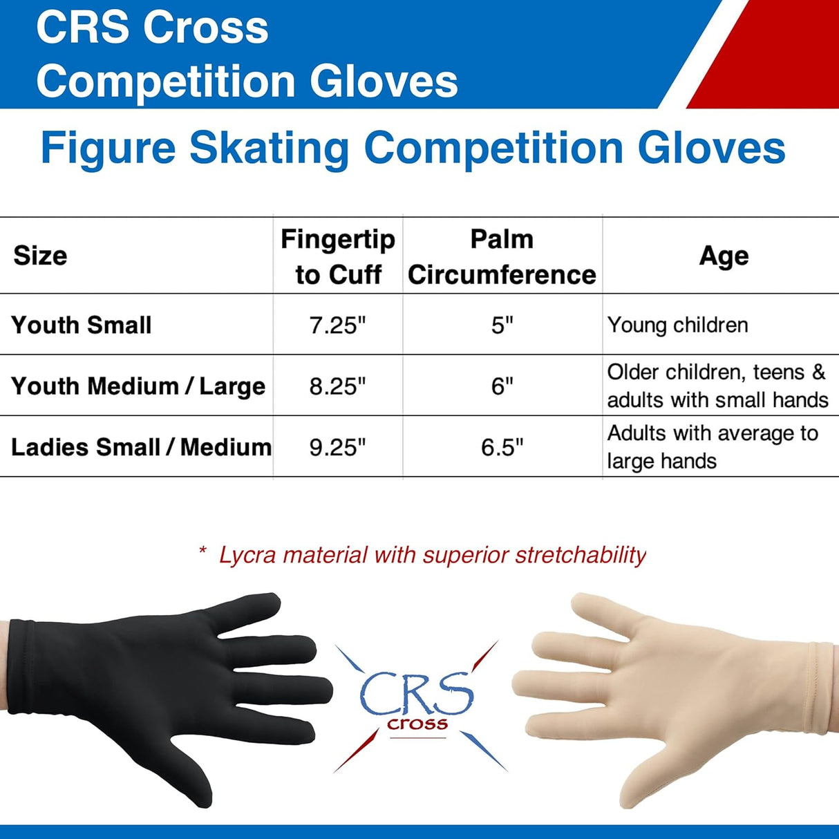 CRS Cross Figure Skating Competition Gloves