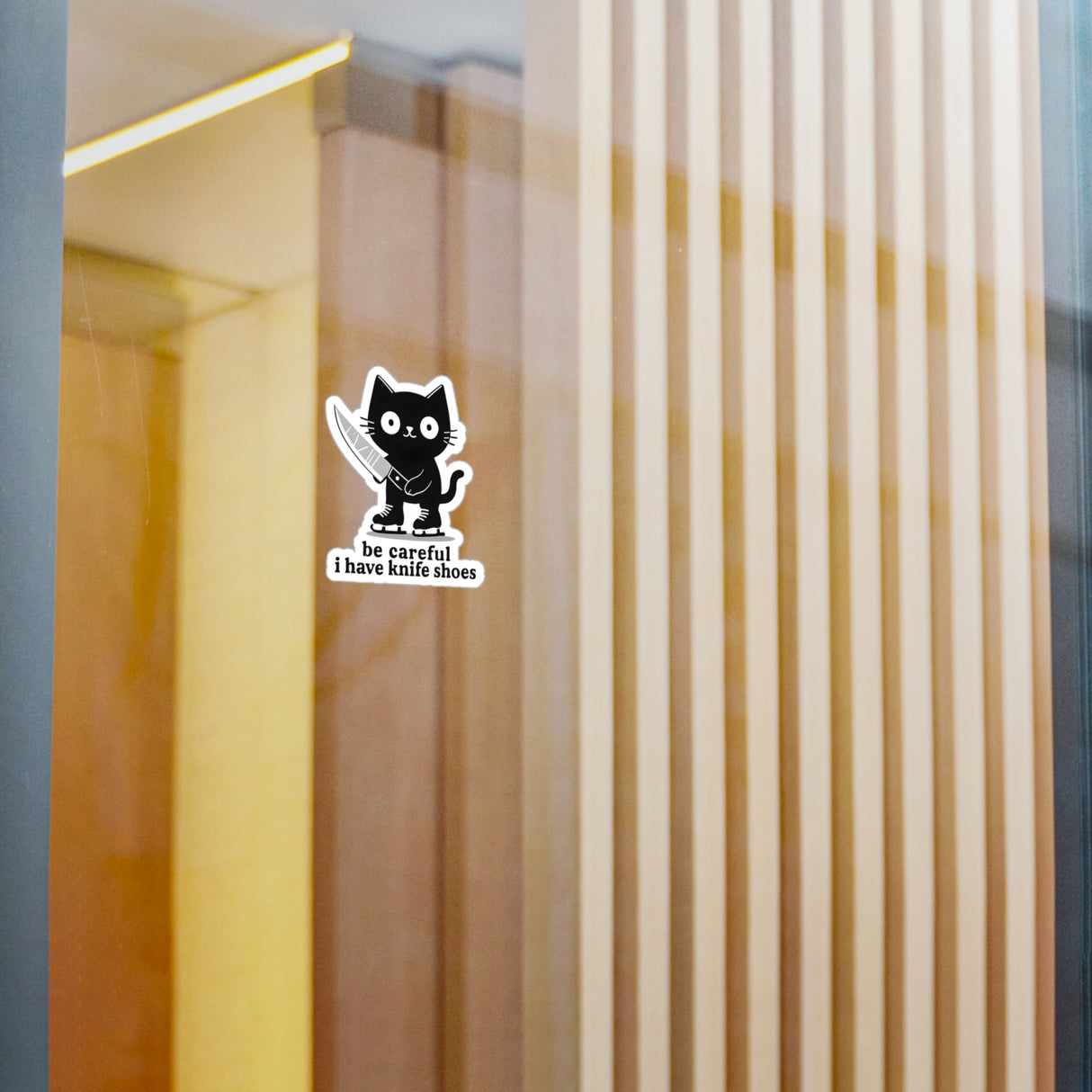 Knife Shoes Cat Vinyl Sticker - Adults Skate Too LLC