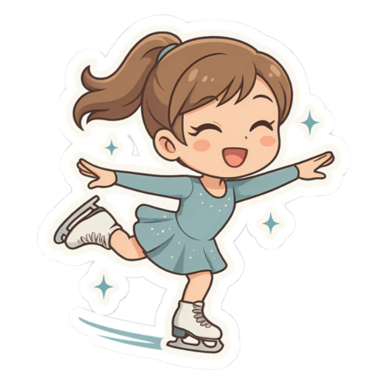 Chibi Vibes Skating Girl Stickers - Adults Skate Too LLC