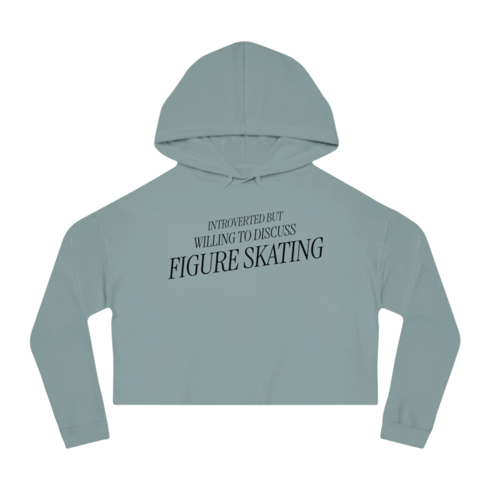 Introverted But Willing To Discuss Skating Cropped Hoodie - Adults Skate Too LLC