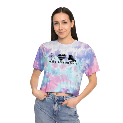 Peace Love Skate Women's Tie-Dye Crop Tee - Adults Skate Too LLC