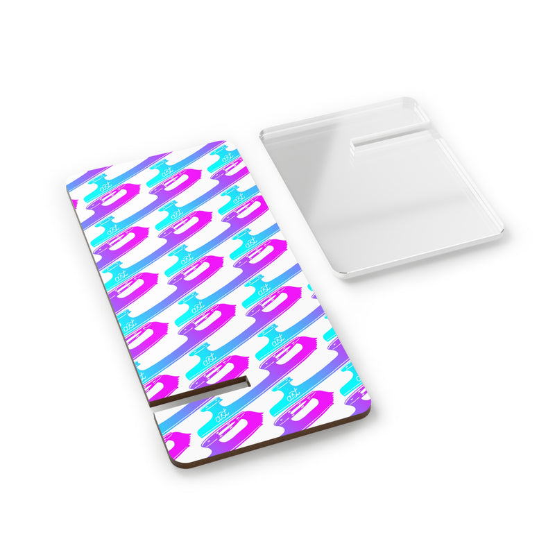 Phone case with colorful abstract pattern on a white background