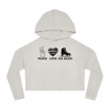 Peace Love Skate Cropped Hooded Sweatshirt - Adults Skate Too LLC