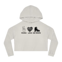 Peace Love Skate Cropped Hooded Sweatshirt - Adults Skate Too LLC