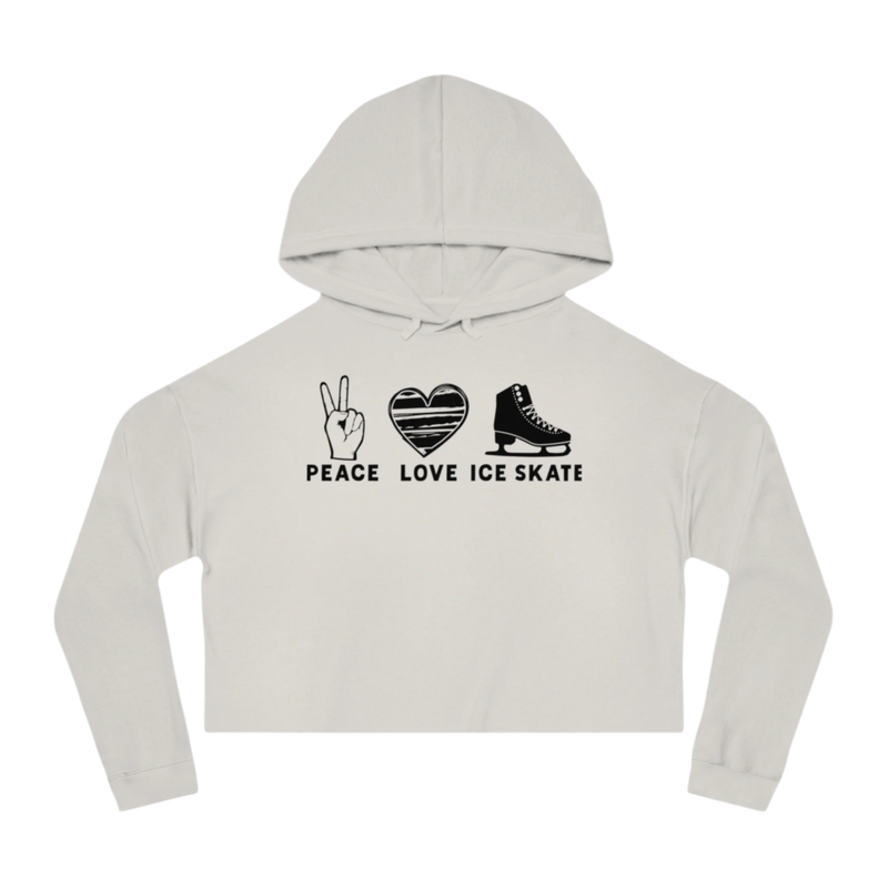 Peace Love Skate Cropped Hooded Sweatshirt - Adults Skate Too LLC