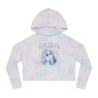 I Love Winter Cropped Hooded Sweatshirt