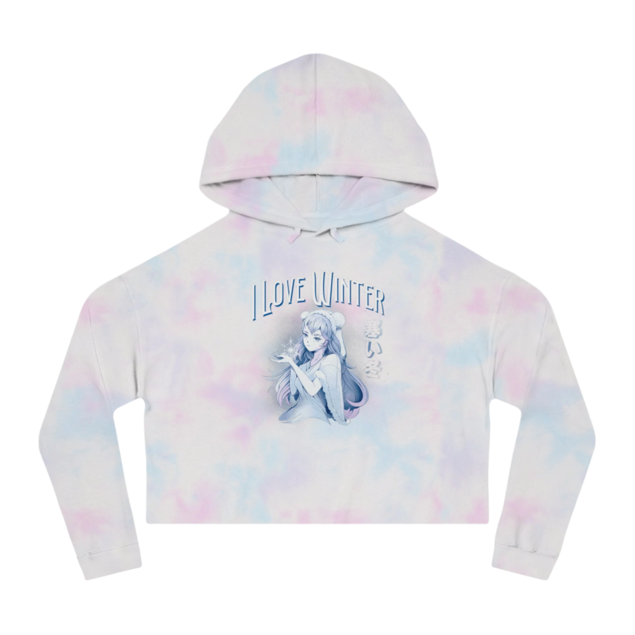 I Love Winter Cropped Hooded Sweatshirt