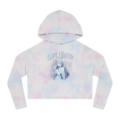 I Love Winter Cropped Hooded Sweatshirt