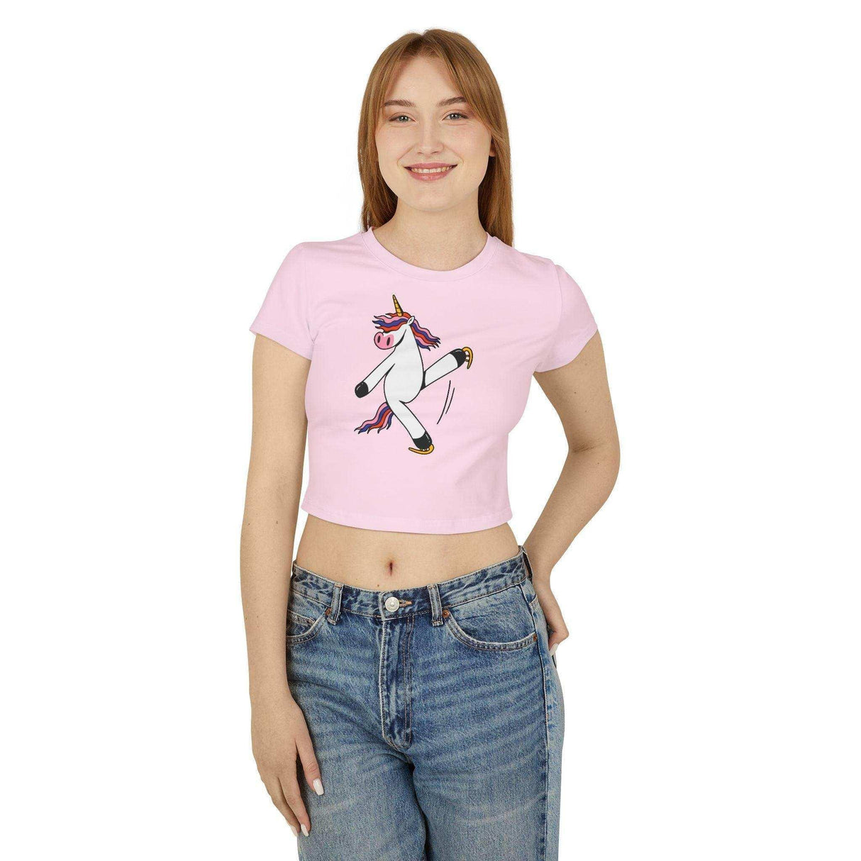 Unicorn Women's Baby Tee - Adults Skate Too LLC