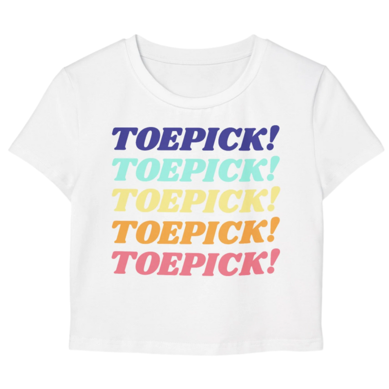 Toepick! Women's Baby Tee - Adults Skate Too LLC