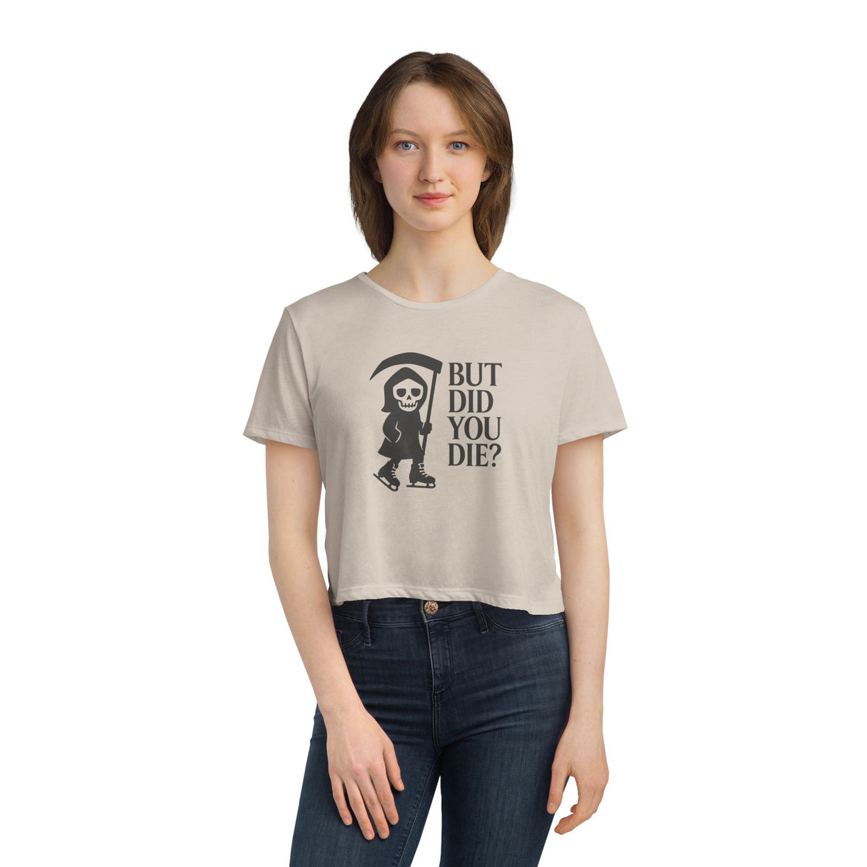 But Did You Die Reaper Flowy Cropped Tee