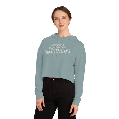 Introverted But Willing to Discuss Figure Skating Cropped Hoodie - Adults Skate Too LLC