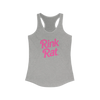 Gray tank top with pink 'Rink Rat' text on a white background