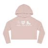 Peace Love Skate Cropped Hooded Sweatshirt - Adults Skate Too LLC