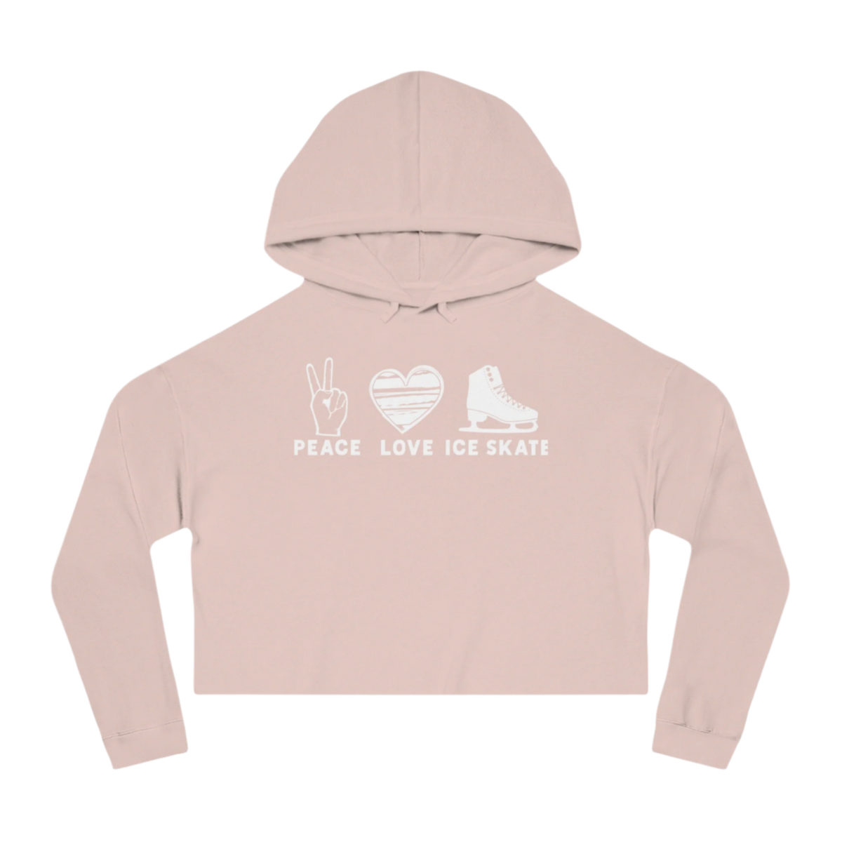 Peace Love Skate Cropped Hooded Sweatshirt - Adults Skate Too LLC