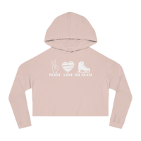 Peace Love Skate Cropped Hooded Sweatshirt - Adults Skate Too LLC