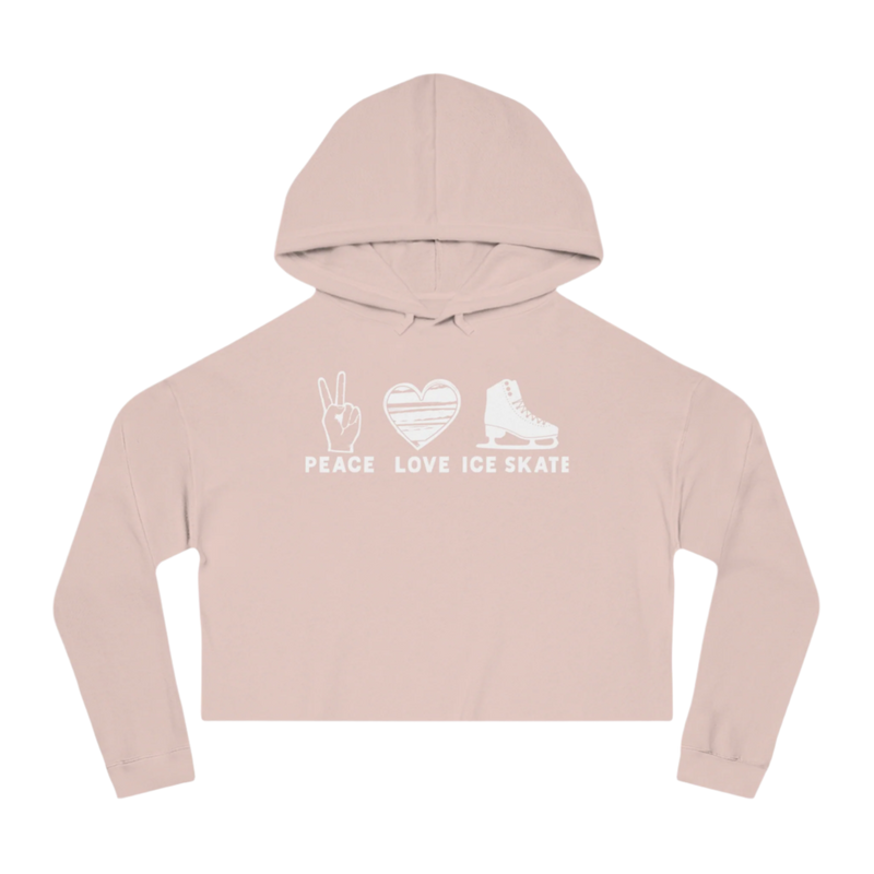 Peace Love Skate Cropped Hooded Sweatshirt - Adults Skate Too LLC