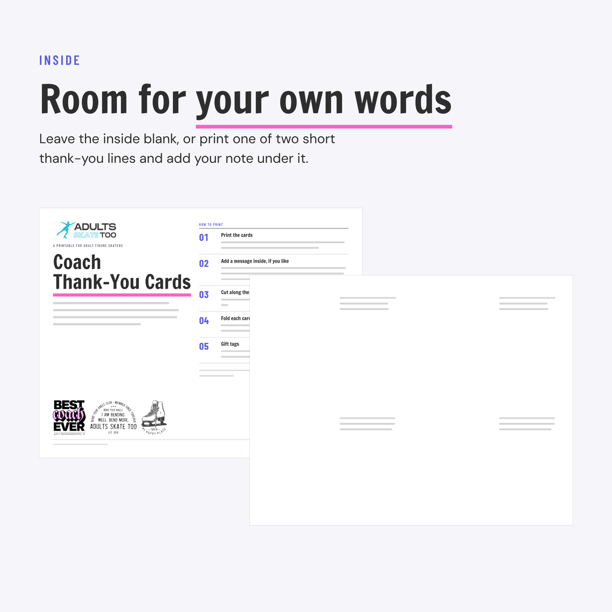 Coach Thank-You Cards and Gift Tags printable, preview