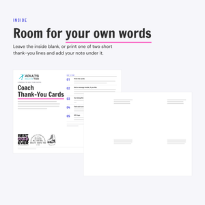 Coach Thank-You Cards and Gift Tags printable, preview