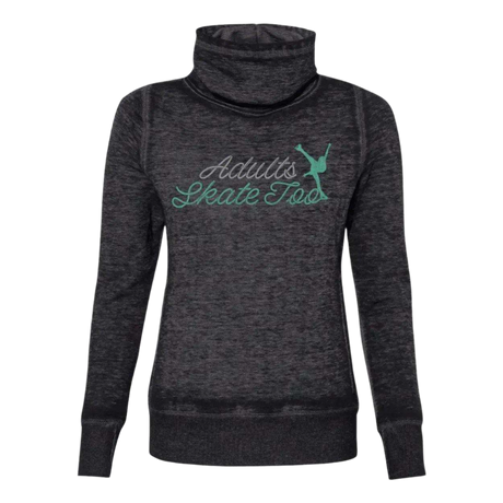 Cursive Cowl Neck Sweatshirt - Adults Skate Too LLC