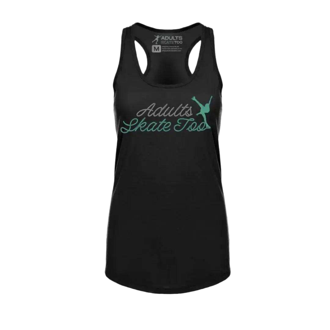 Cursive Racerback Tank - Adults Skate Too LLC