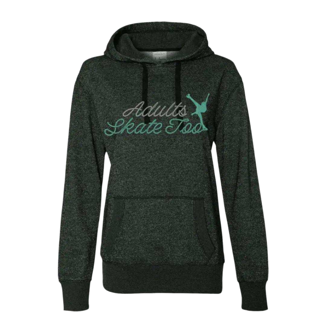 Cursive Glitter Hoodie - Adults Skate Too LLC