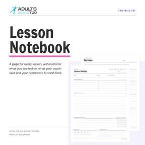 Lesson Notebook printable, preview