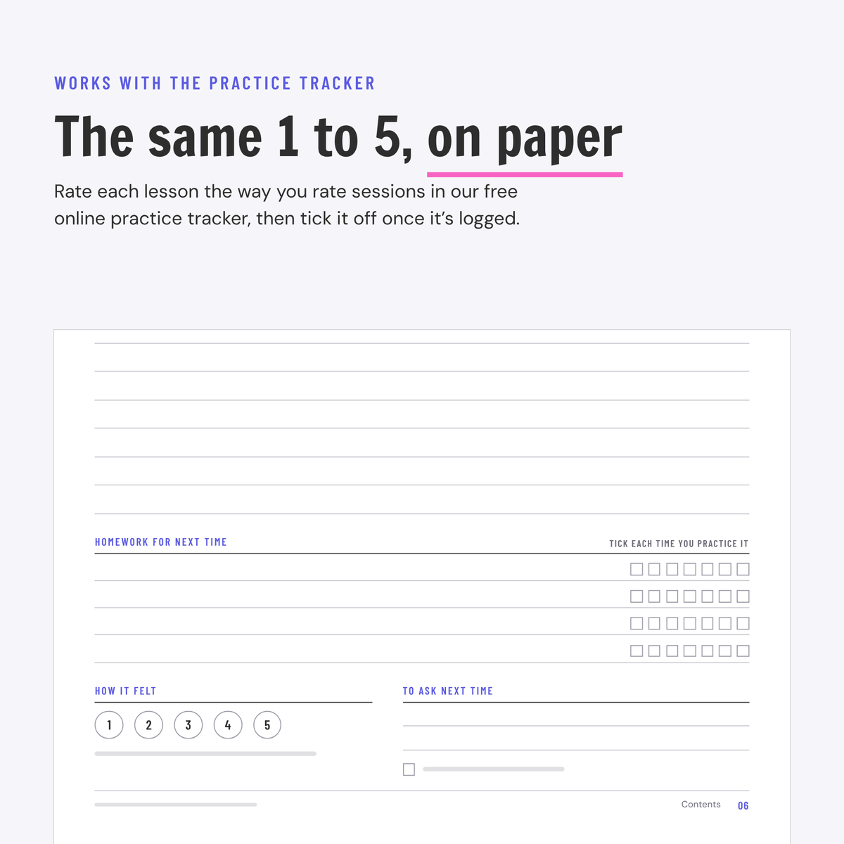 Lesson Notebook printable, preview