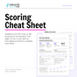 Cover of the Scoring Cheat Sheet printable, showing its two pages: How a Score Adds Up and Reading a Score Sheet