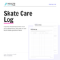 Skate Care Log printable, preview