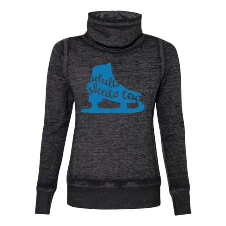 Skate Silhouette Cowl Neck Sweatshirt - Adults Skate Too LLC