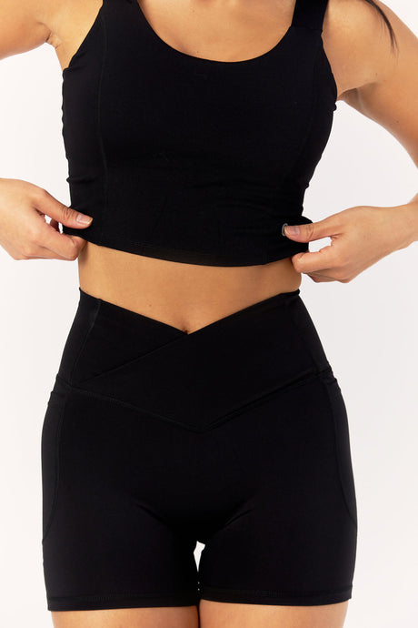 Astoria LIVE LUXE Crossed Sports Crop - Black - Adults Skate Too LLC