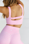 Astoria LUXE BALANCE Ruched Sports Crop - Pink Gingham - Adults Skate Too LLC