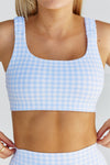 Astoria LUXE BALANCE Ruched Sports Crop - Blue Gingham - Adults Skate Too LLC