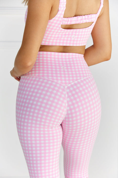 Astoria LUXE BALANCE Full Length Legging - Pink Gingham - Adults Skate Too LLC