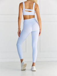 Astoria LUXE BALANCE Full Length Legging - Blue Gingham - Adults Skate Too LLC